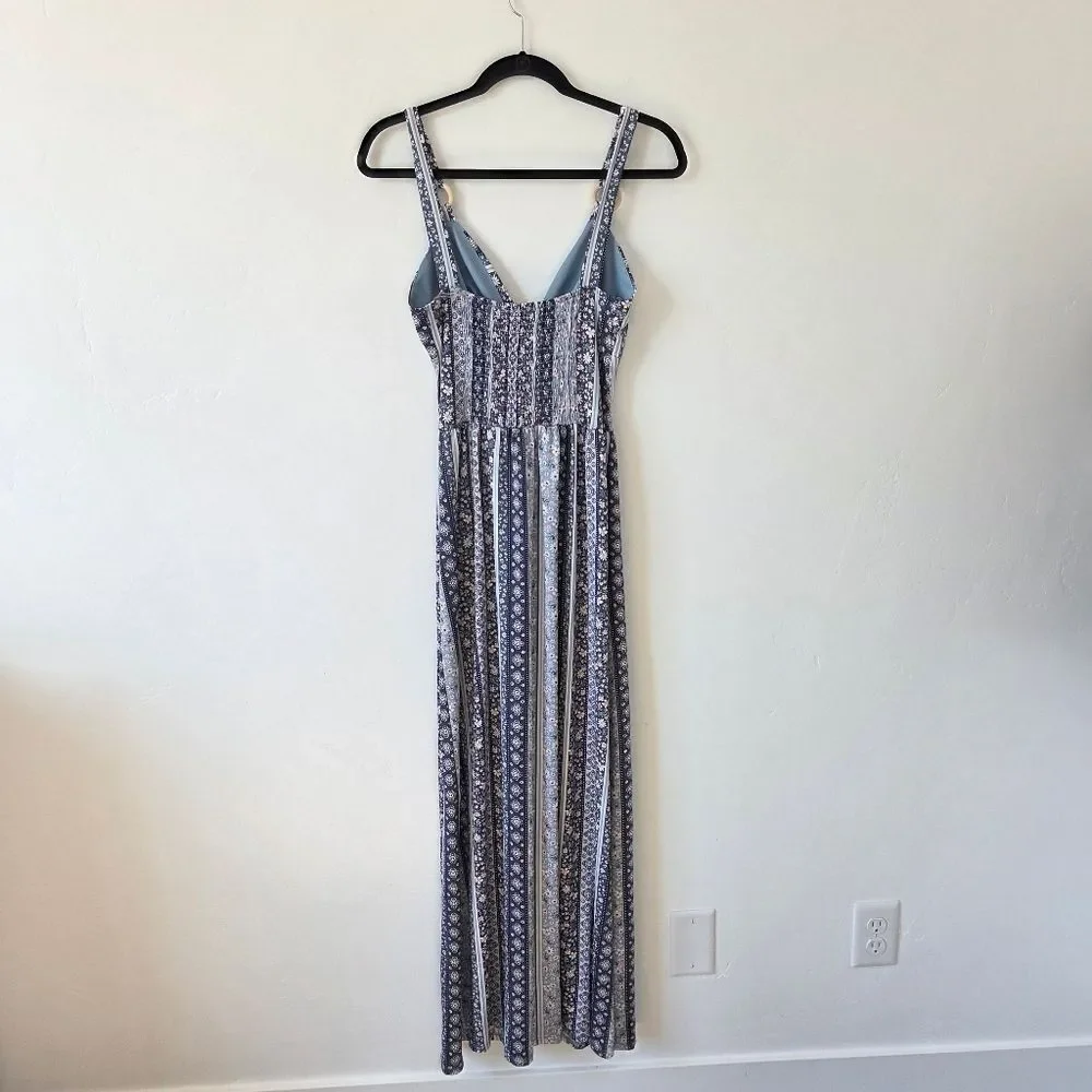 Derek Heart Paisley Floral Maxi Dress Twist Front Y2K 90s Beach Vacation Large - Picture 11 of 13